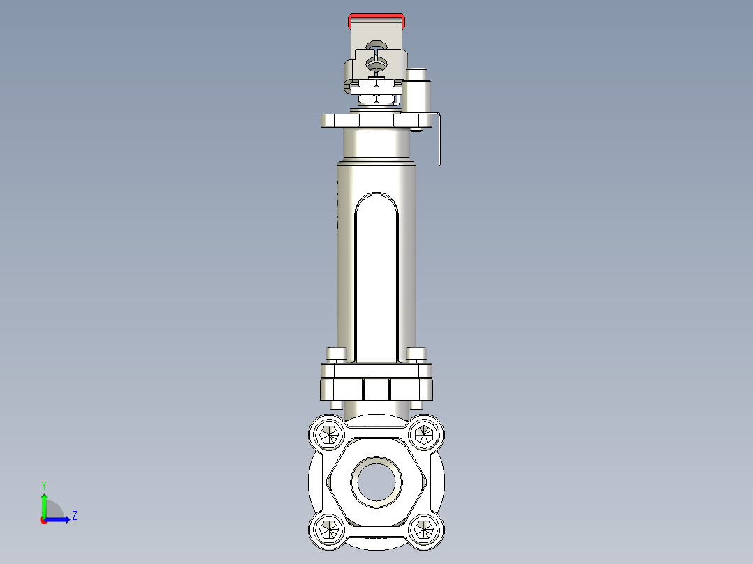 Hy-Lok 2通球阀HSO系列，3件式，G1-2英寸内螺纹，100毫米阀杆加长件左视图