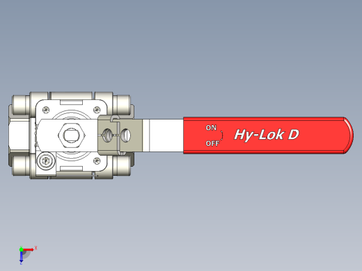 Hy-Lok 2通球阀HSO系列，3件式，G1-2英寸内螺纹，100毫米阀杆加长件俯视缩略图