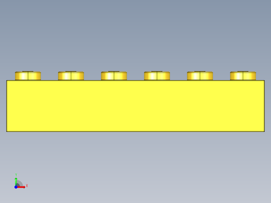 乐高套装 4421基本积木-4181143 - 2456 - 44237 Bright Yellow Brick 2 x 6.STEP前视图