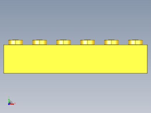 乐高套装 4421基本积木-4181143 - 2456 - 44237 Bright Yellow Brick 2 x 6.STEP前视缩略图