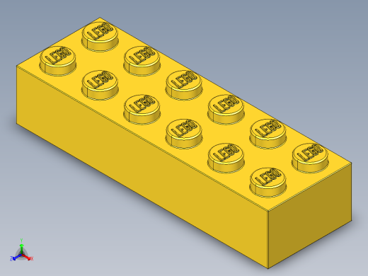 乐高套装 4421基本积木-4181143 - 2456 - 44237 Bright Yellow Brick 2 x 6.STEP正等轴测缩略图