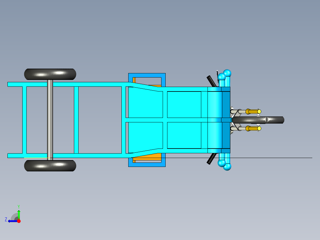 电动三轮车架--stp右视图