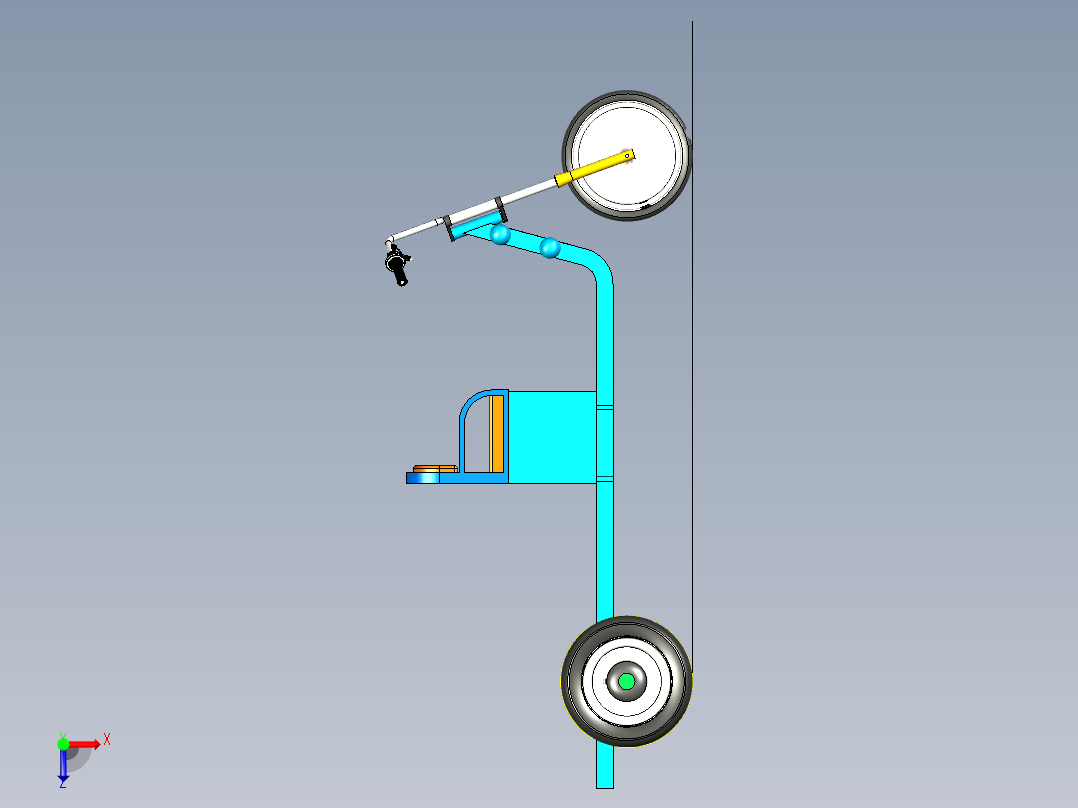 电动三轮车架--stp俯视图