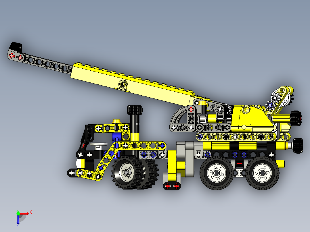 LEGO乐高机械组小型移动式起重机俯视图