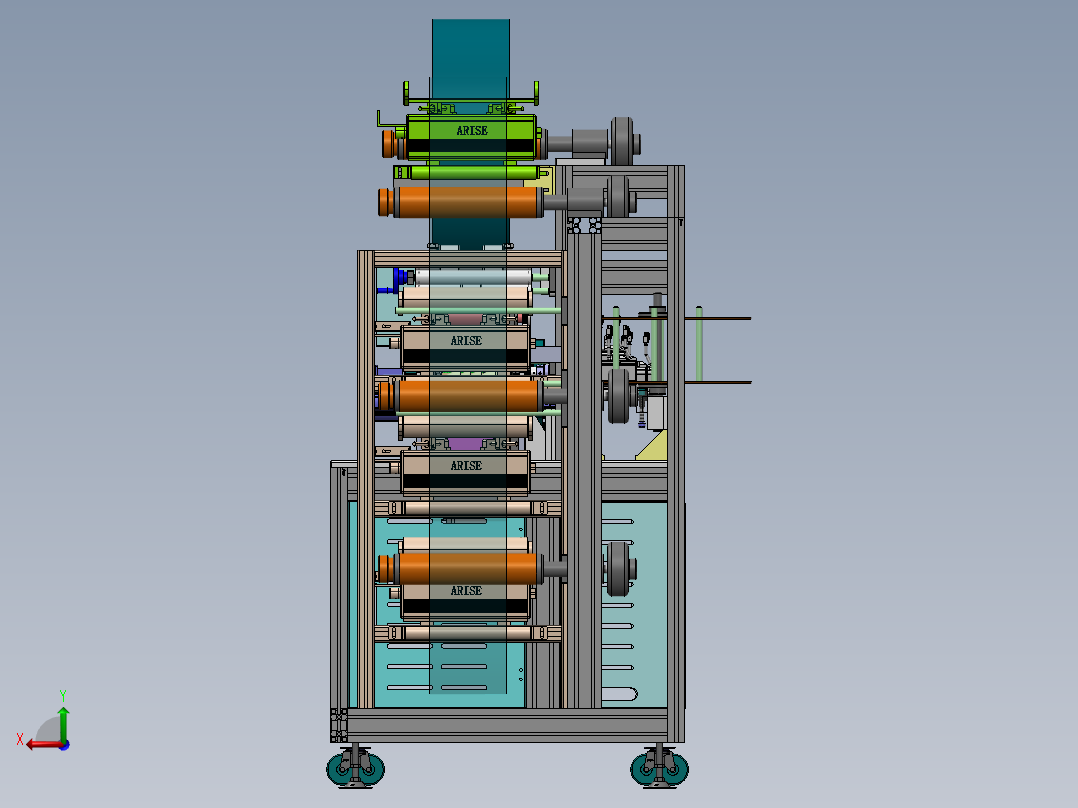 高速弹性布口罩机（sw20可编辑+工程图+BOM）后视图