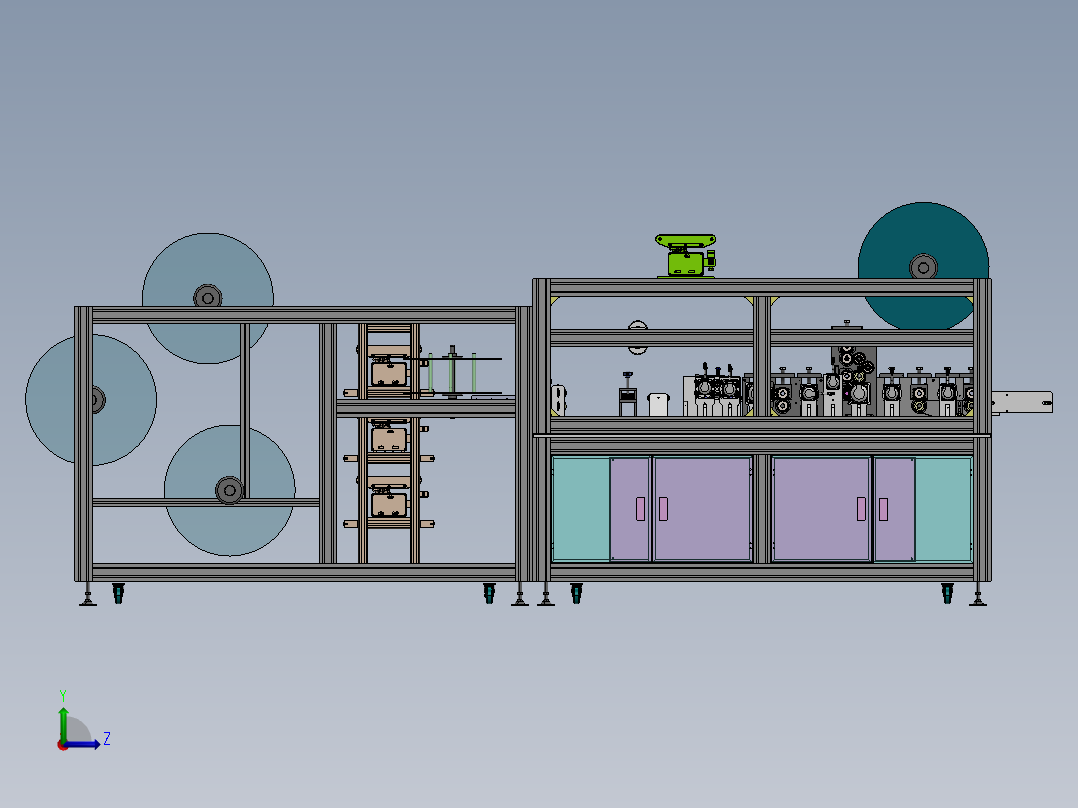 高速弹性布口罩机（sw20可编辑+工程图+BOM）左视图