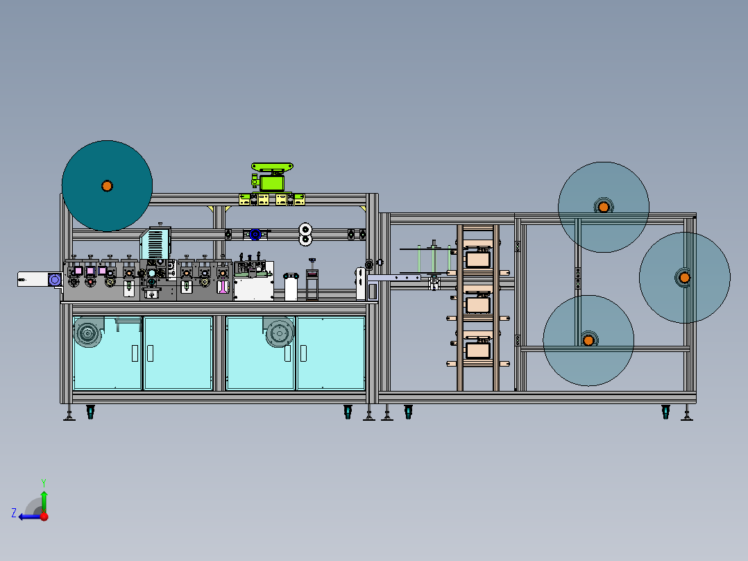 高速弹性布口罩机（sw20可编辑+工程图+BOM）右视图