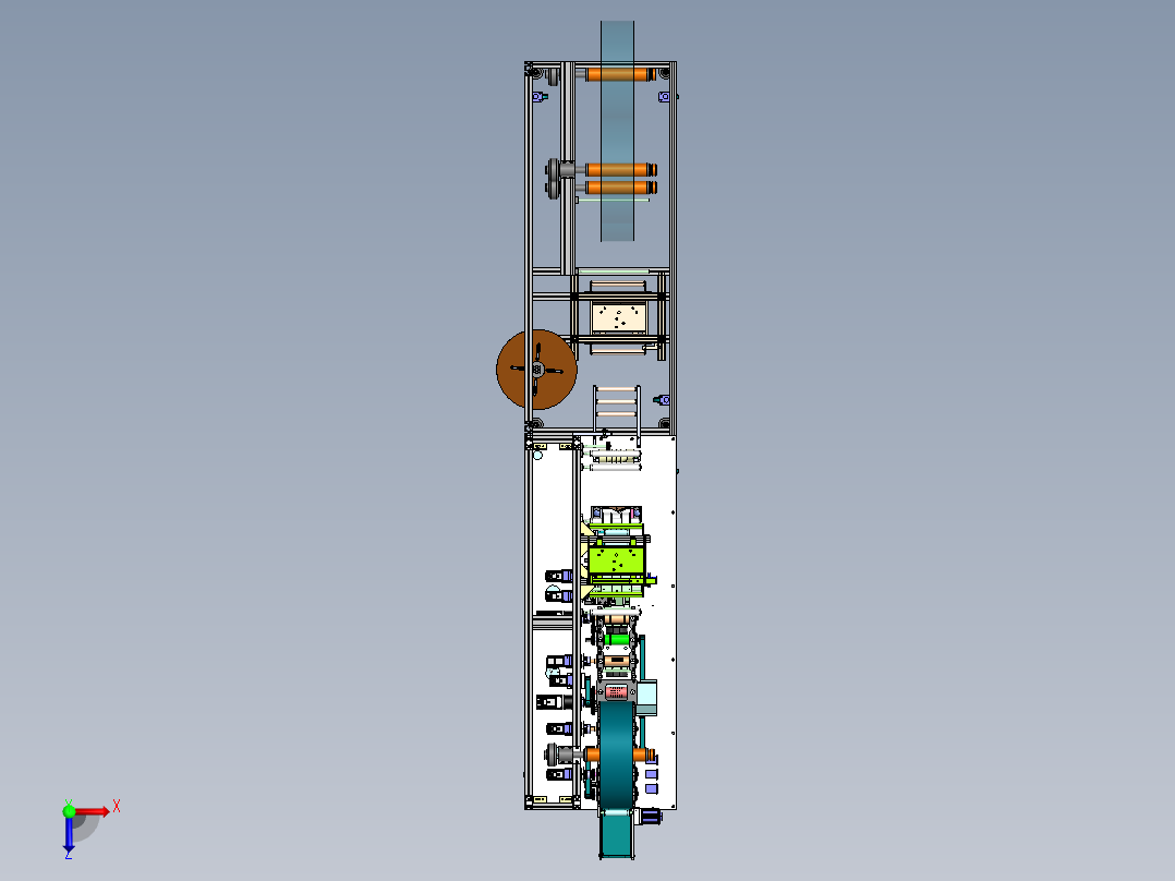 高速弹性布口罩机（sw20可编辑+工程图+BOM）俯视图
