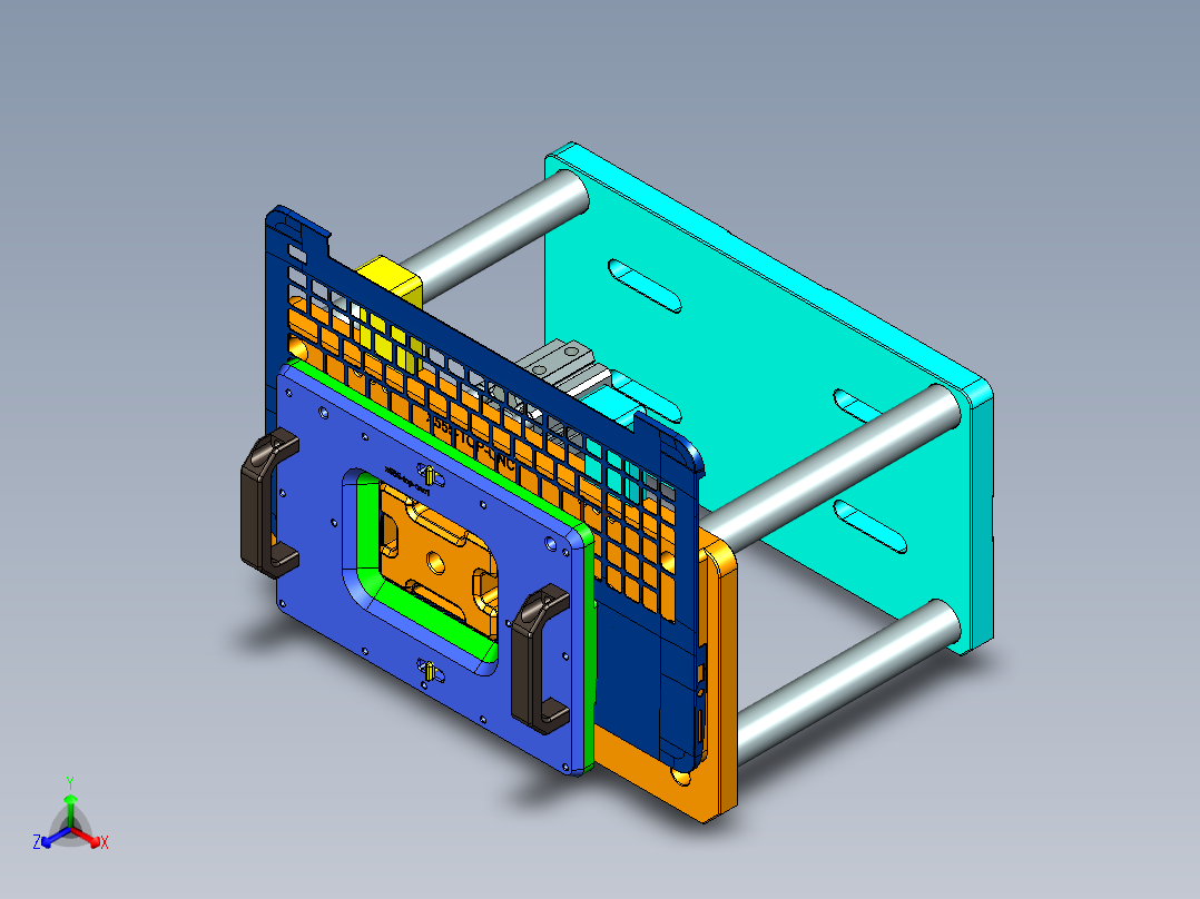 x555-top-cnc1笔记本CNC工装夹具三维模型正等轴测图
