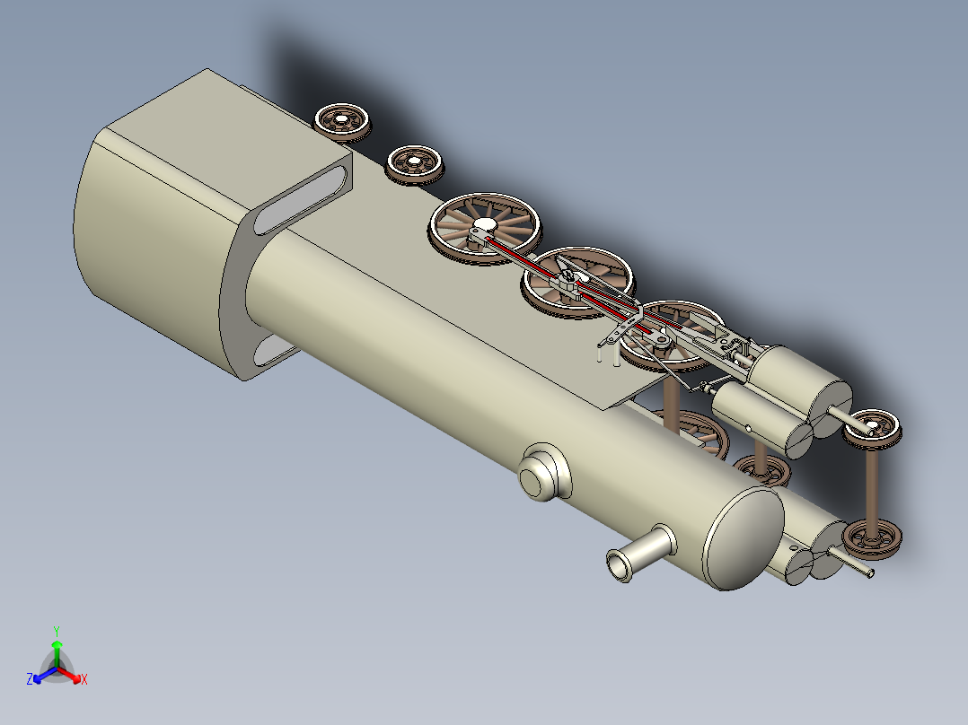 火车、动车、高铁(30)正等轴测图