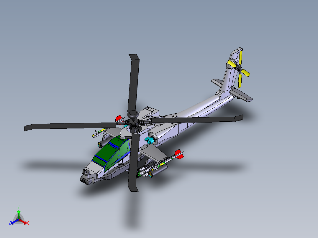 直升机正等轴测图