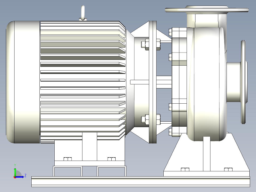 ISW╱IHW系列管道离心泵[ISW50-125A]左视图