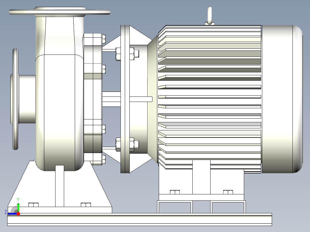 ISW╱IHW系列管道离心泵[ISW50-125A]右视图