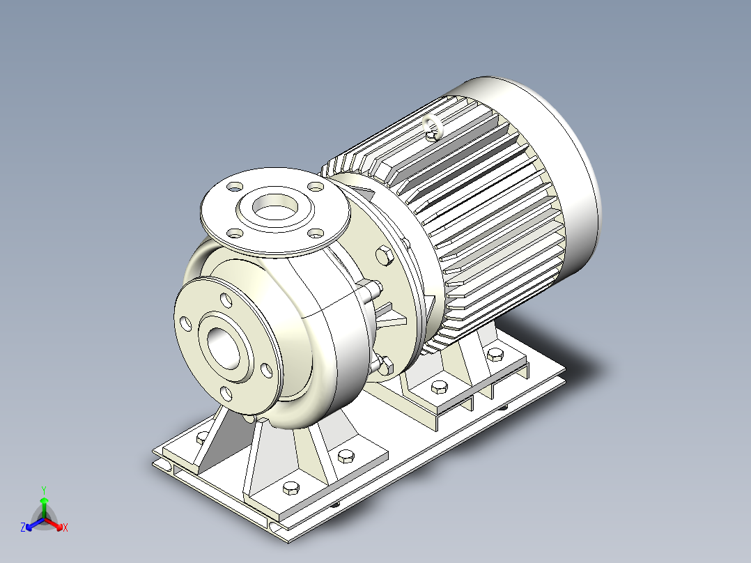 ISW╱IHW系列管道离心泵[ISW50-125A]正等轴测图