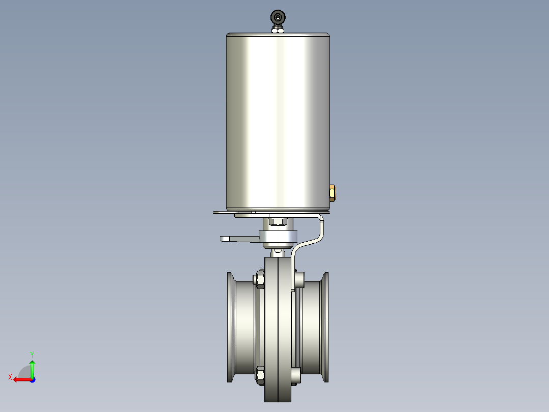 3寸卫生级带传感器座气动蝶阀-- 1459267--50后视图