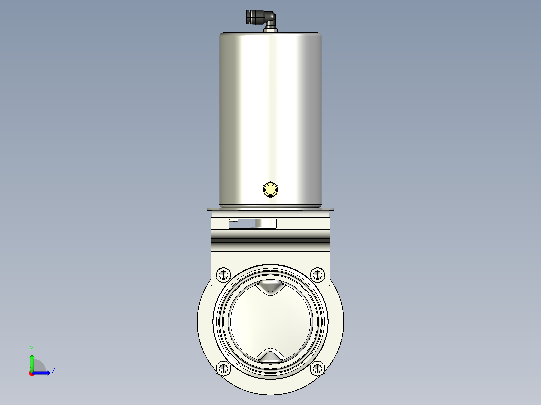 3寸卫生级带传感器座气动蝶阀-- 1459267--50左视图