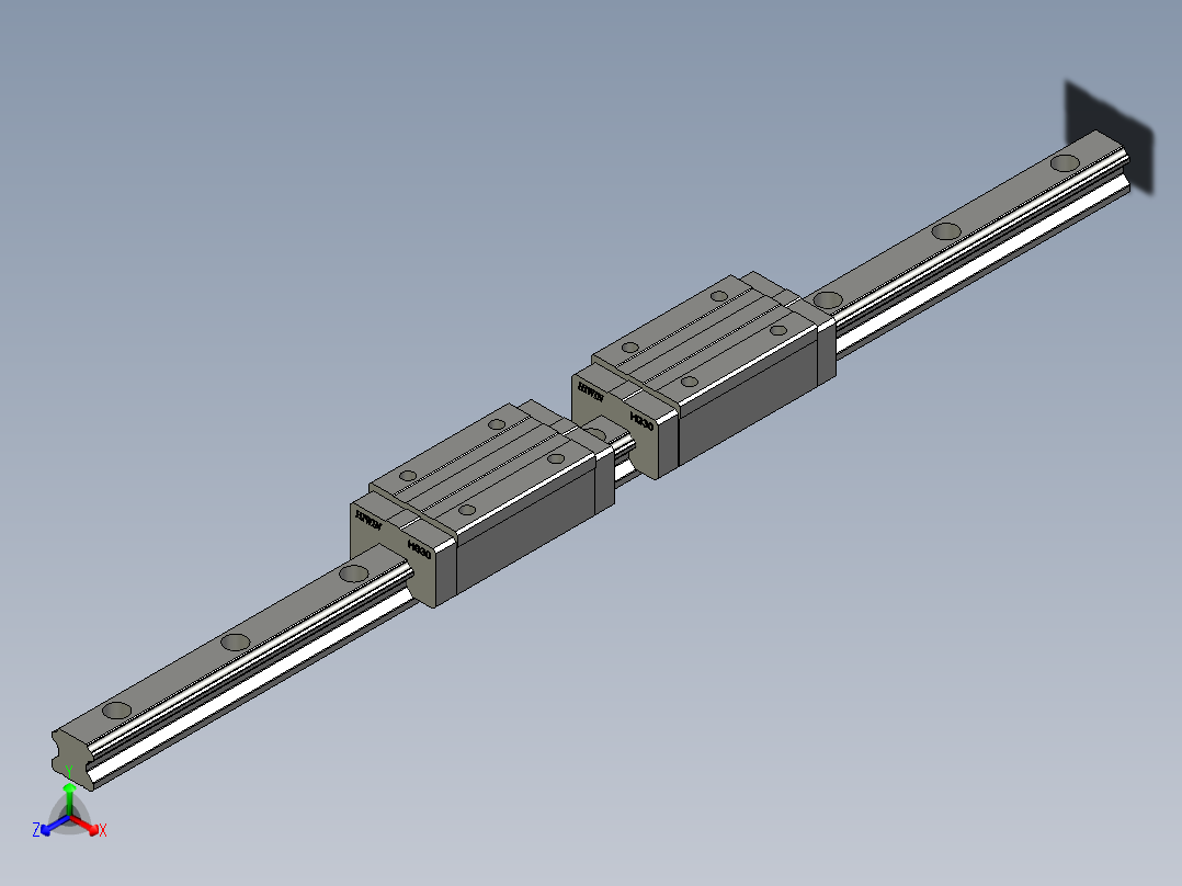 HGH30HA2R700ZAC(E1E230)线性滑轨正等轴测图