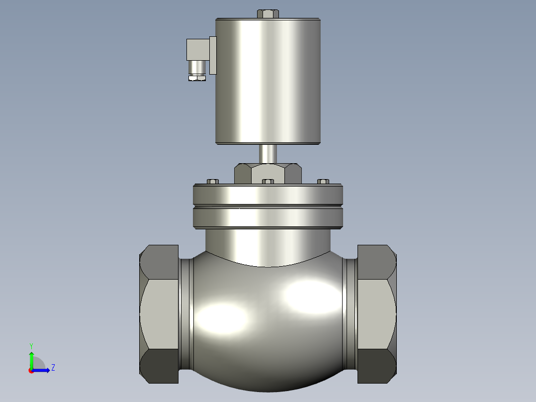 ZCM系列常开型内螺纹连接煤气电磁阀ZCM-10-50-K左视图