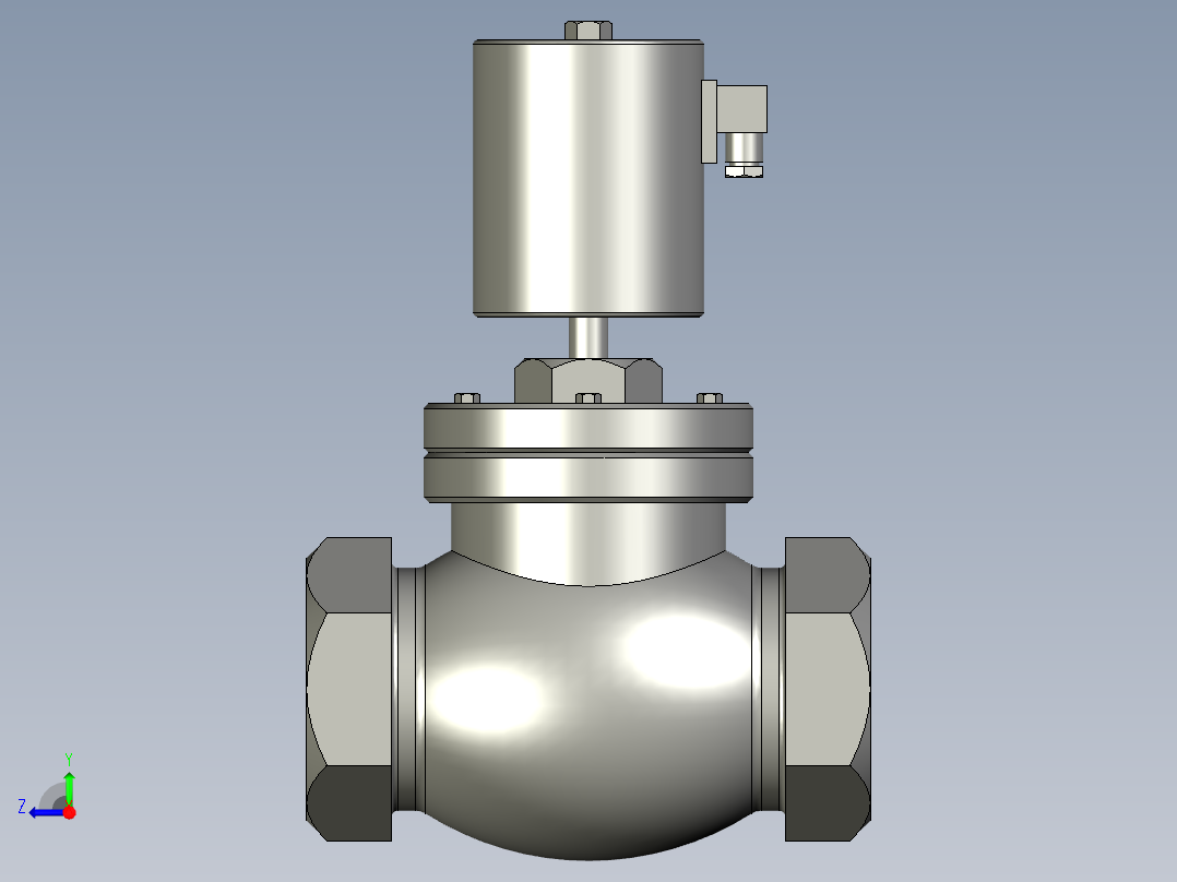 ZCM系列常开型内螺纹连接煤气电磁阀ZCM-10-50-K右视图