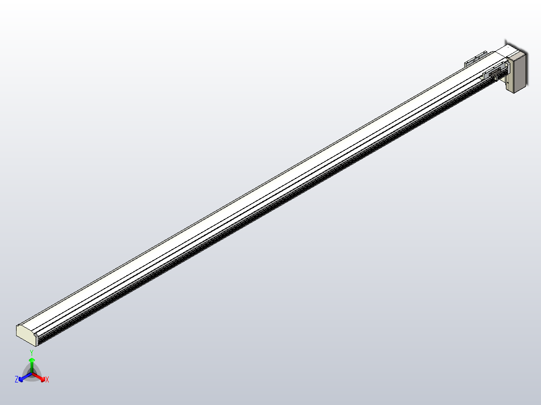 皮带直线轴半封闭可选导轨TPA-HNB-105D-90-L2300-LP-C-P20-N3正等轴测图