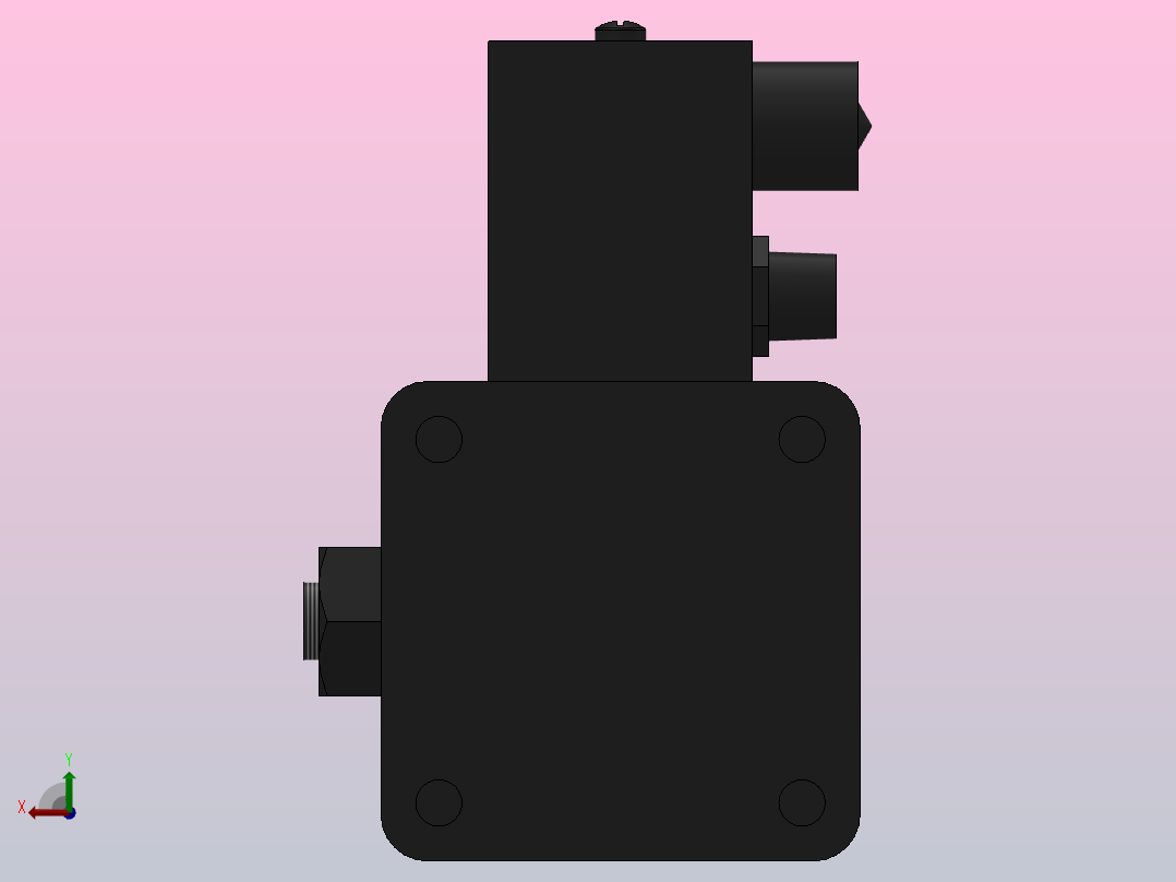 10A-5(V)系列带阀气缸(带阀型通电时推式)[10A-5(V) (Ⅱ) SD 50 B 300 A 5]后视图