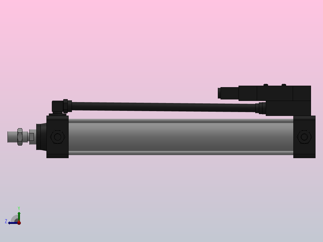 10A-5(V)系列带阀气缸(带阀型通电时推式)[10A-5(V) (Ⅱ) SD 50 B 300 A 5]右视图