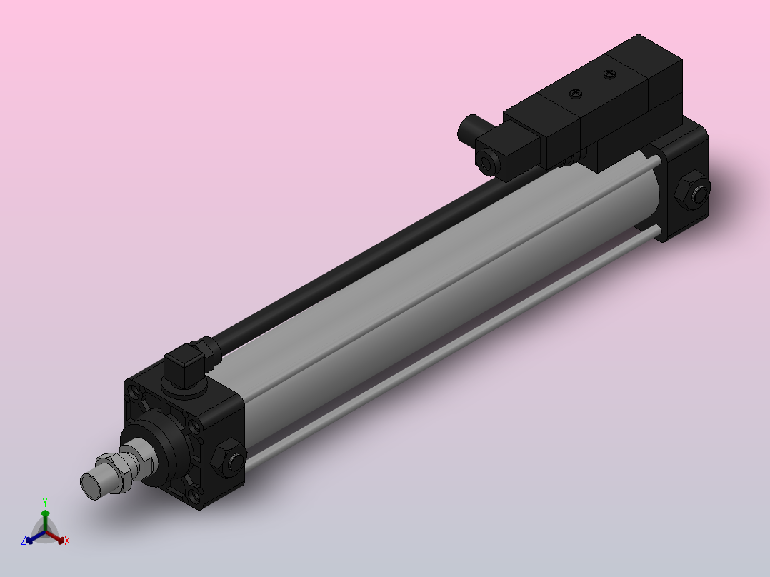 10A-5(V)系列带阀气缸(带阀型通电时推式)[10A-5(V) (Ⅱ) SD 50 B 300 A 5]正等轴测图
