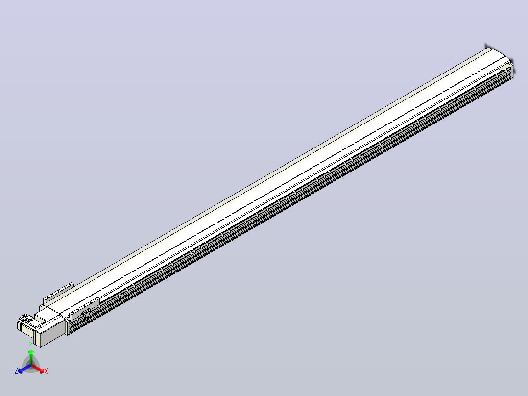 皮带直线轴半封闭可选导轨TPA-HNB-202D-140-L2850-MR-C-P75-N3正等轴测图