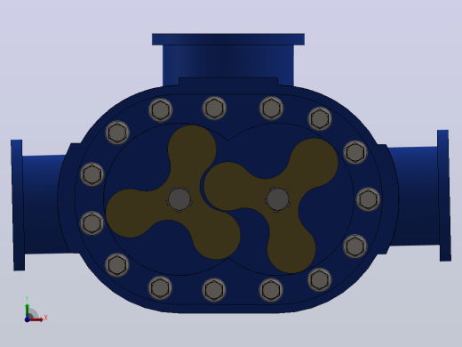 SolidWorks罗茨鼓风机组件前视缩略图