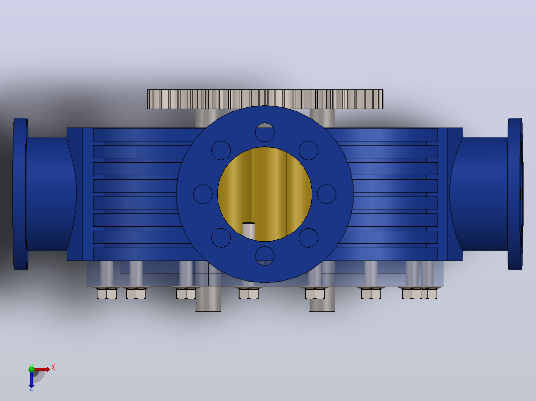 SolidWorks罗茨鼓风机组件俯视图