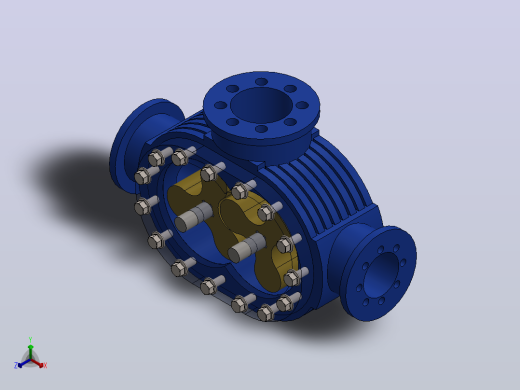 SolidWorks罗茨鼓风机组件正等轴测缩略图