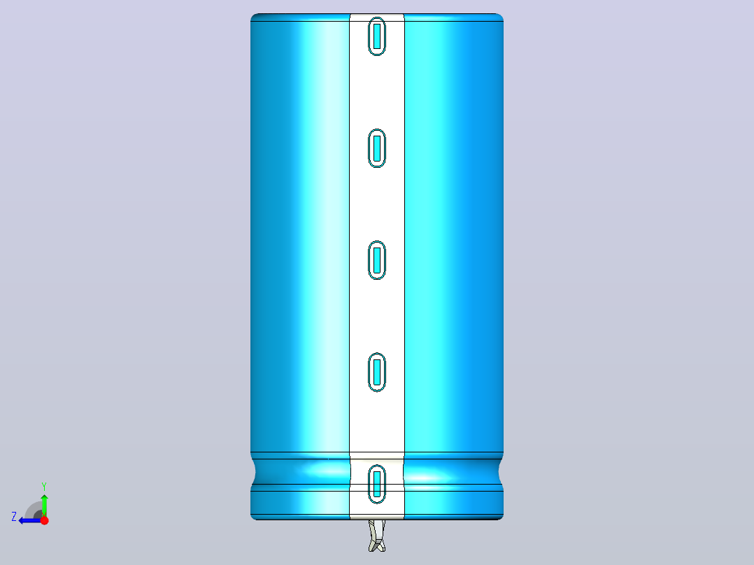 30 x60蓝白底片电解电容器右视图
