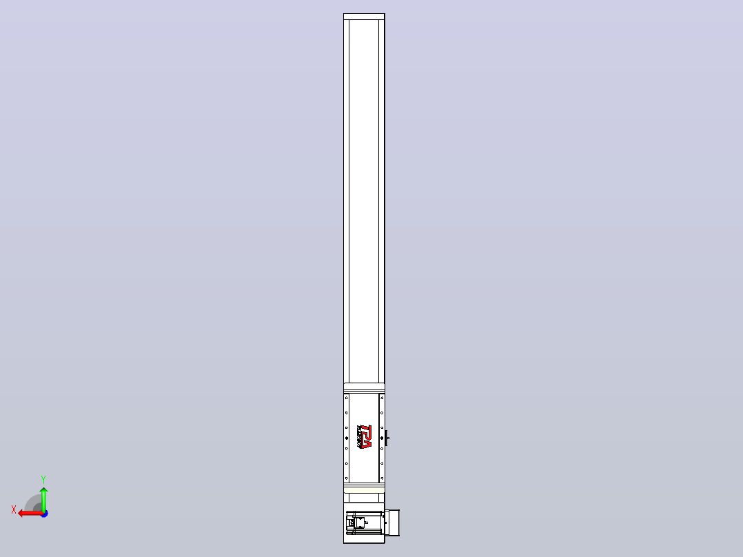 伺服电机集成皮带传动直线执行器TPA-OCB-140-256-L1050-RU-P75-N3后视图