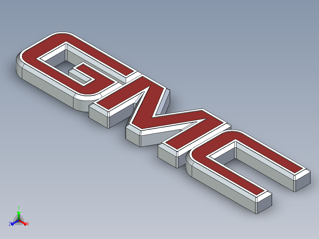 GMC标志正等轴测图