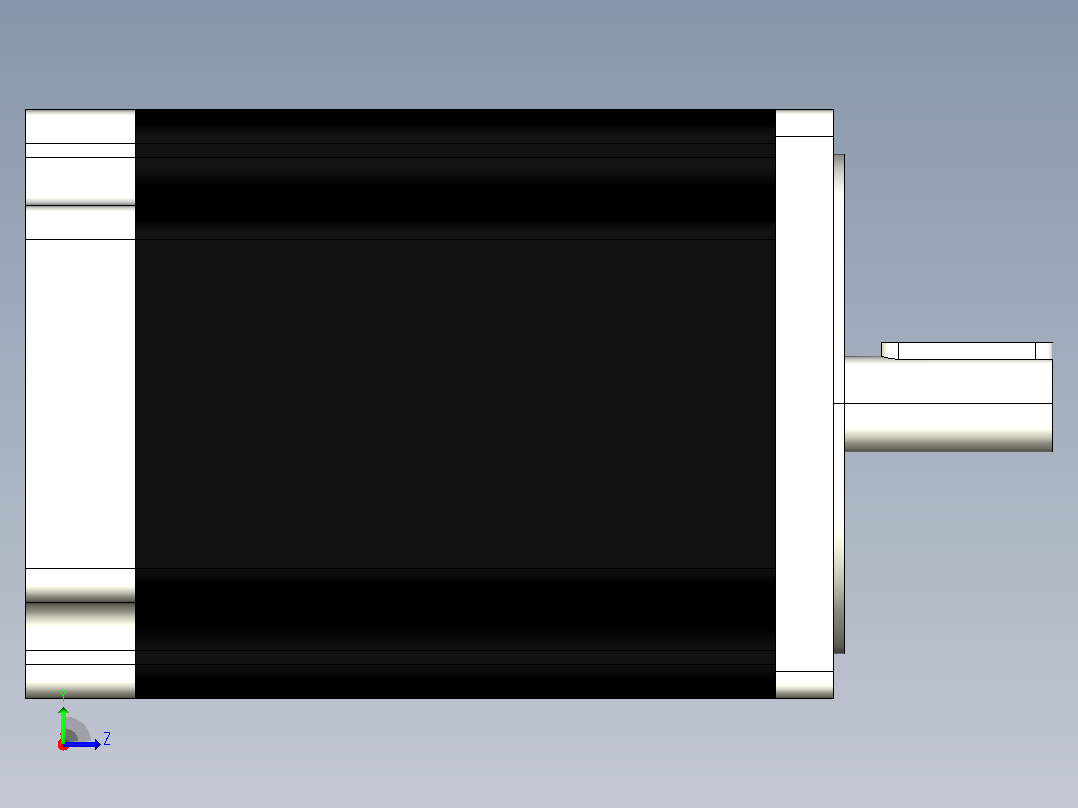 DV系列两相混合式步进电机86mm3D模型左视图