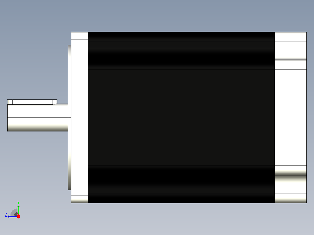 DV系列两相混合式步进电机86mm3D模型右视图
