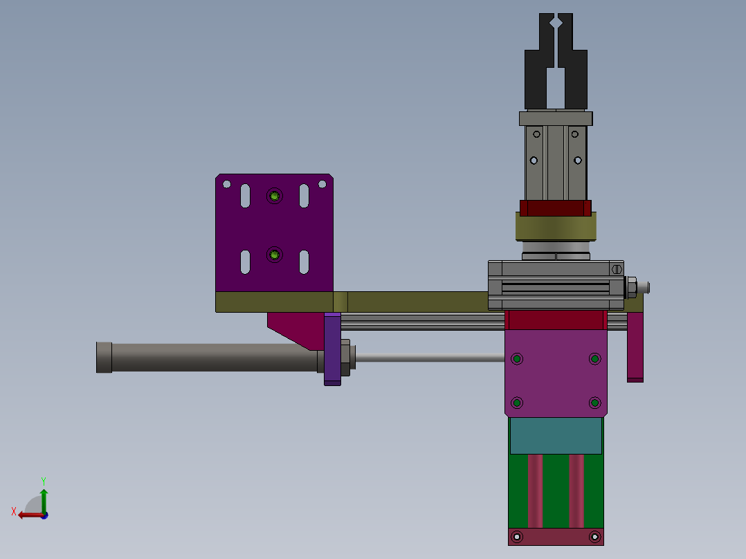 气缸组合前后左右上下夹取旋转结构sw13可编辑后视图