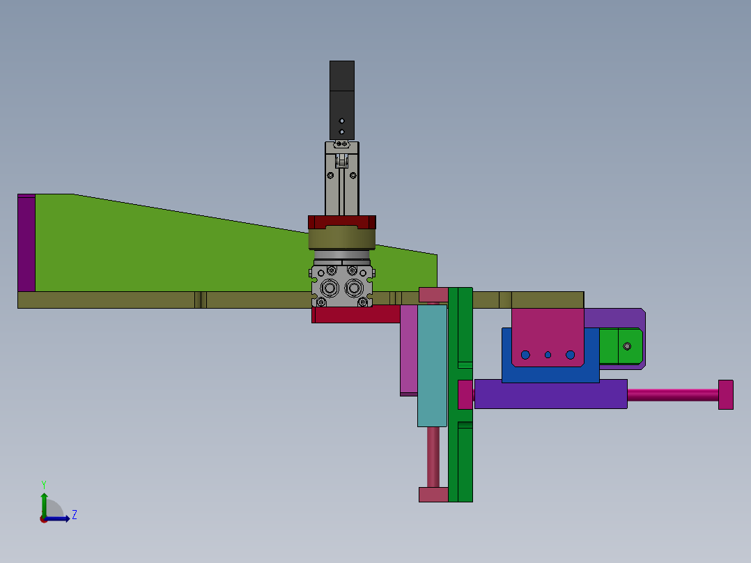 气缸组合前后左右上下夹取旋转结构sw13可编辑左视图