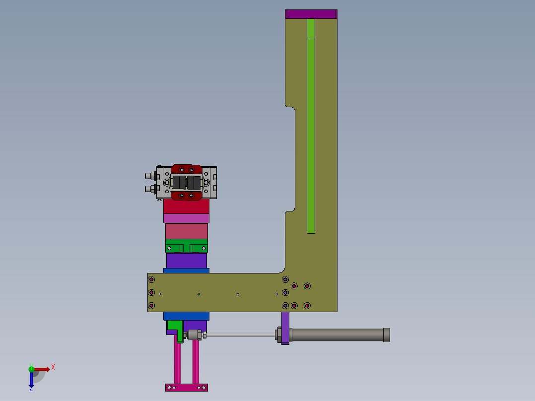 气缸组合前后左右上下夹取旋转结构sw13可编辑俯视图