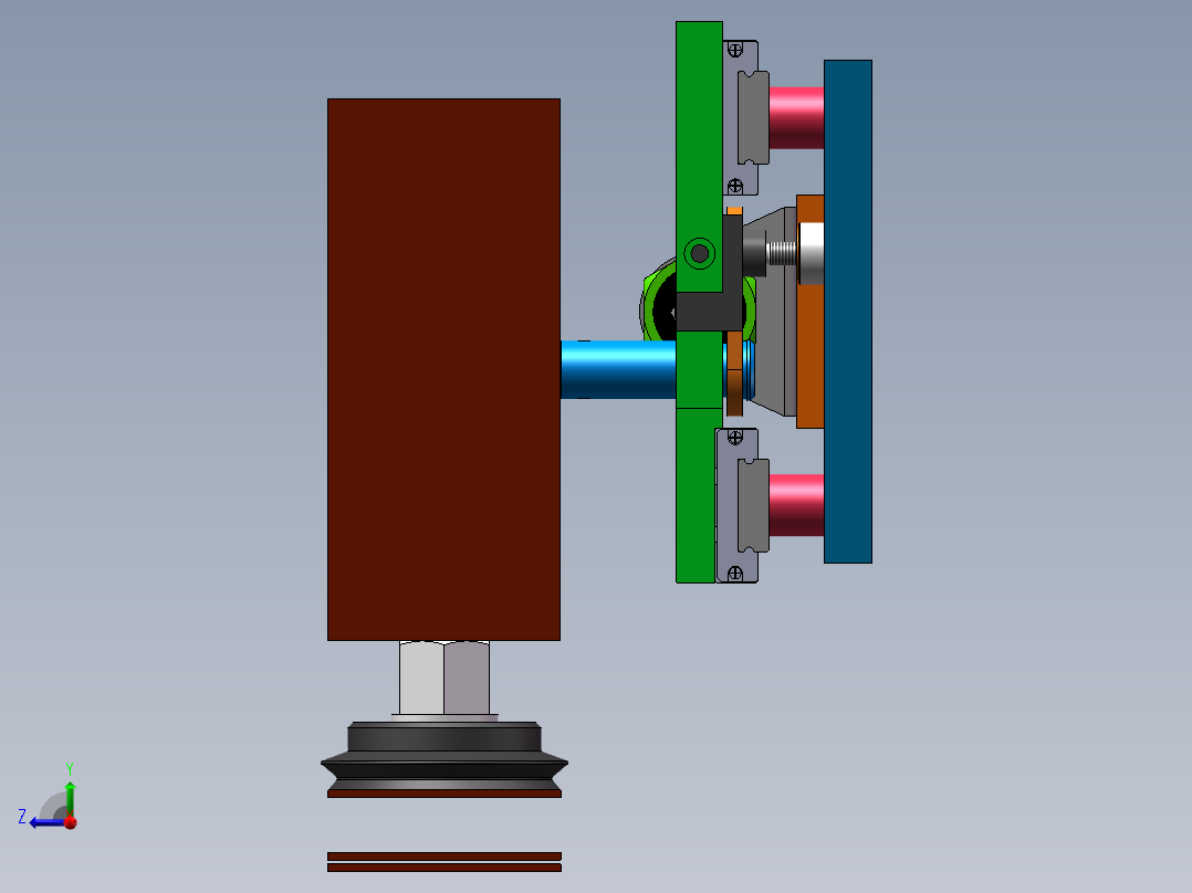 吸附式90度翻转机构sw18可编辑右视图