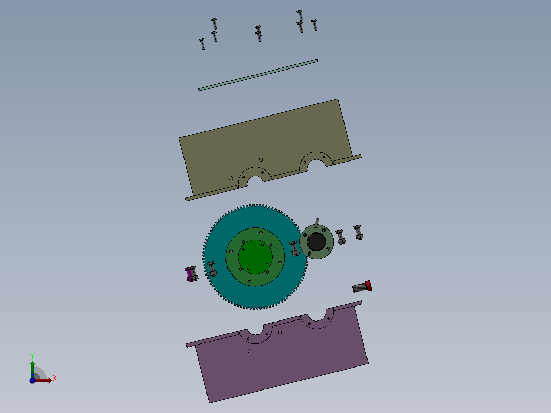 齿轮箱3D数模前视图