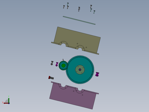 齿轮箱3D数模后视缩略图