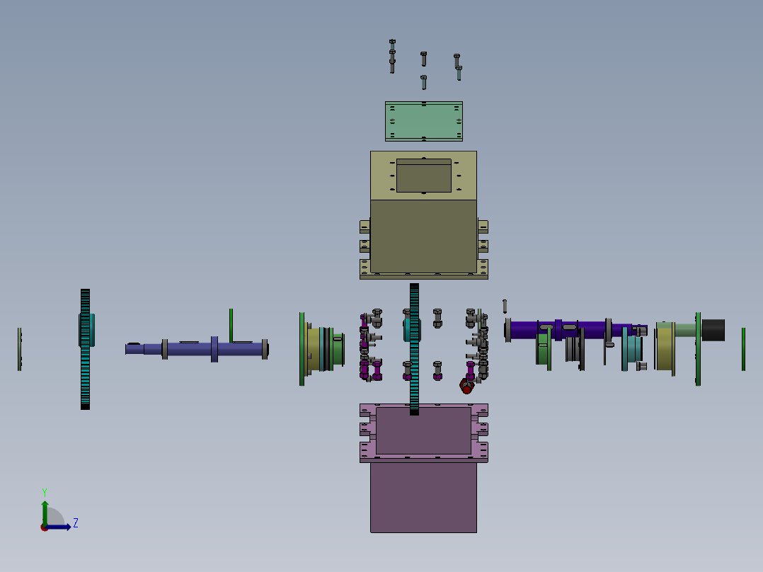 齿轮箱3D数模左视图
