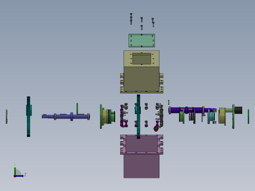 齿轮箱3D数模左视缩略图