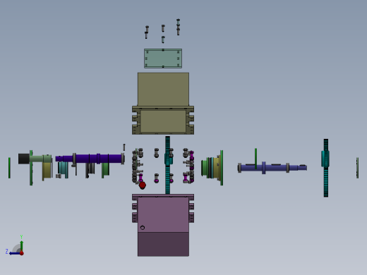 齿轮箱3D数模右视缩略图