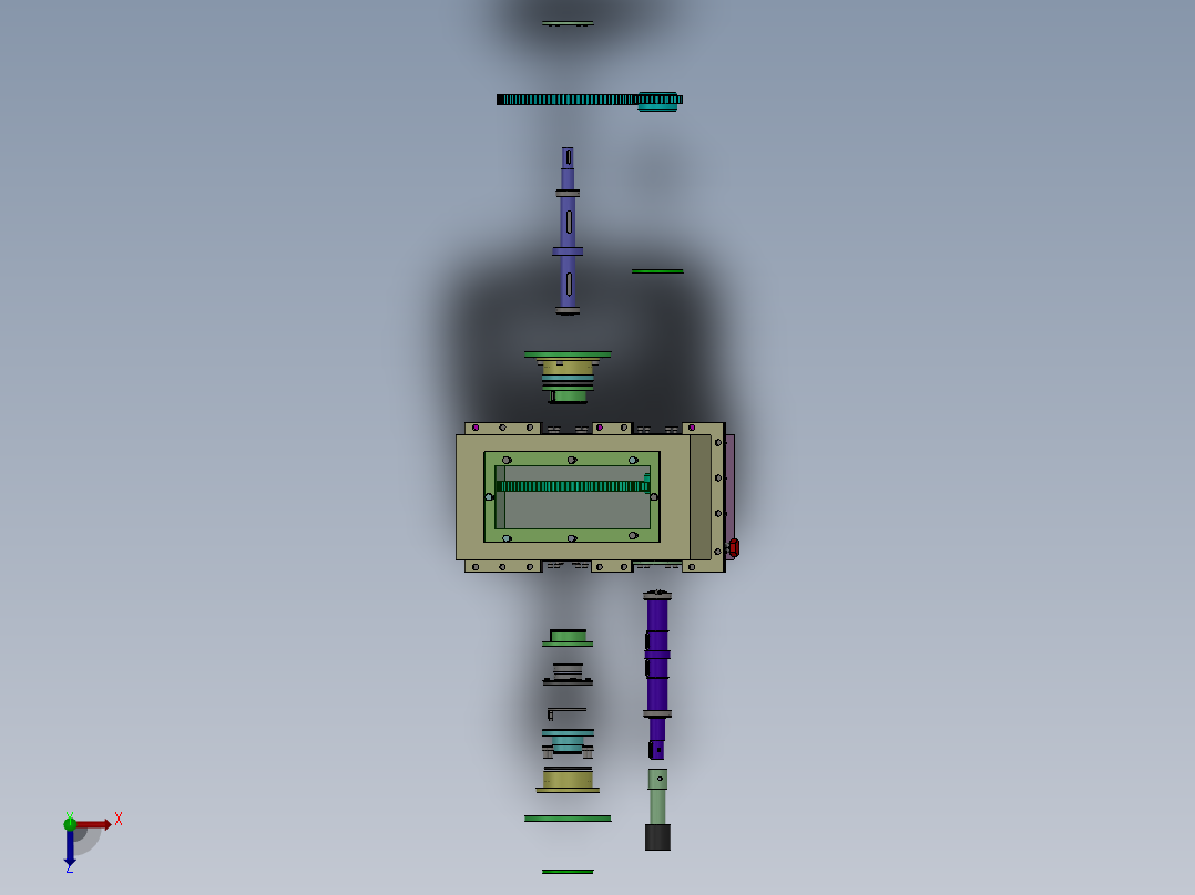 齿轮箱3D数模俯视图