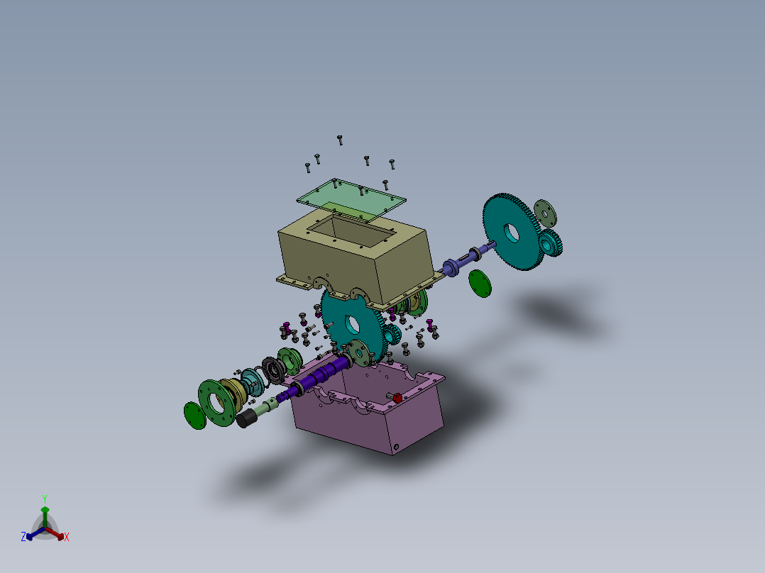 齿轮箱3D数模正等轴测图