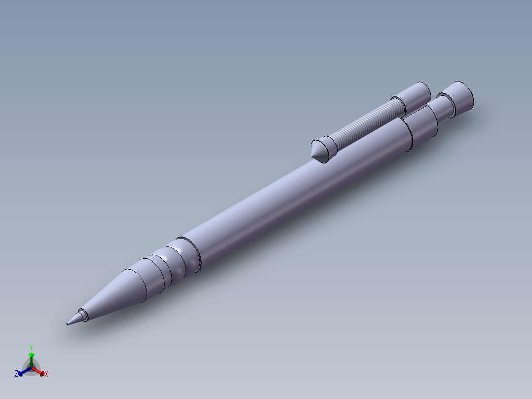 solidworks 自动圆珠笔3D模型