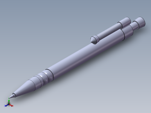 solidworks 自动圆珠笔3D模型正等轴测缩略图
