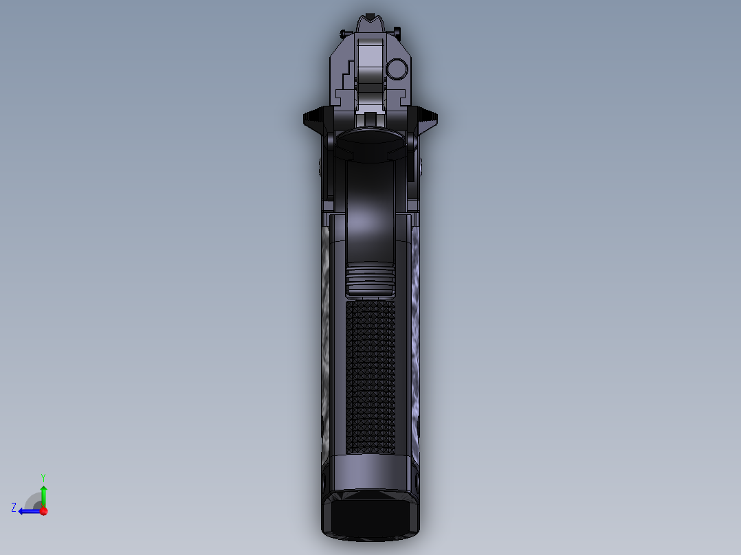 手枪打火机右视图